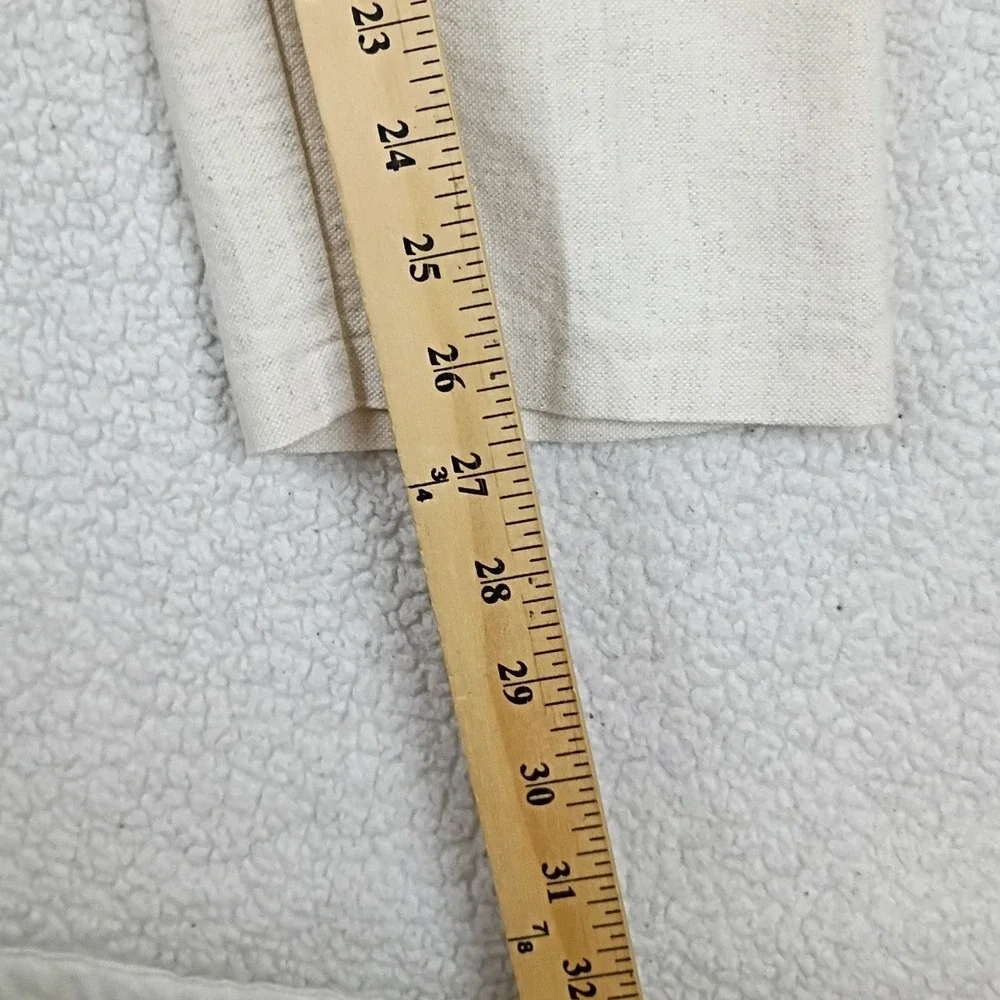 Zara Tapered Pants Womens M 28X27 Cream Cotton Linen High Waist Summer Trousers